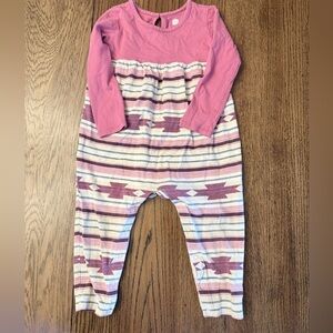 Tea Collection Striped Pink and Cream Toddler Girls 18/24 Mo Romper DC